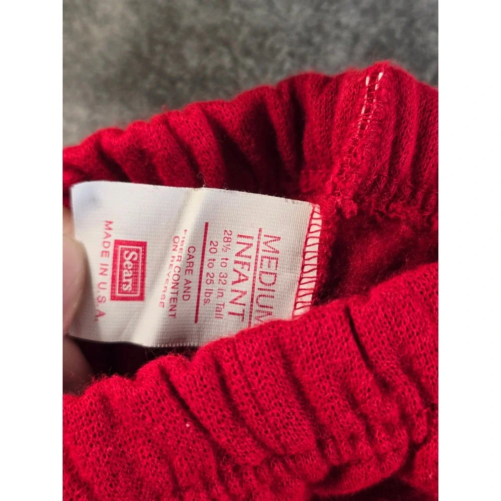 Vintage Sears 18-24m Medium Red Hooded Varsity Jacket Pants Set 80s Athleisure